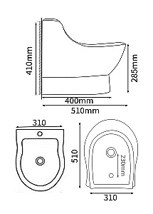Напольная раковина SantiLine 31 SL-4031 белая купить в интернет-магазине Sanbest
