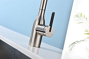 Смеситель для кухни Paulmark Viper Vi213105-BS брашированная сталь купить в интернет-магазине сантехники Sanbest