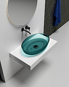 Раковина Abber Kristall AT2801Aquamarin бирюзовая купить в интернет-магазине Sanbest