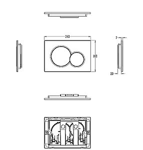 Кнопка смыва для инсталляции механическая WONZON & WOGHAND, Хром (WW-IB232-CR) купить в интернет-магазине сантехники Sanbest