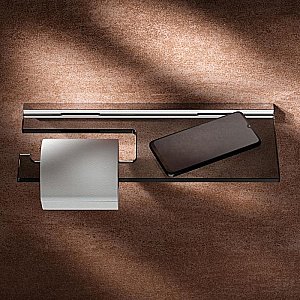 Держатель для туалетной бумаги KEUCO EDITION 90 SQUARE 19173018000 хром/дымчатое стекло купить в интернет-магазине сантехники Sanbest