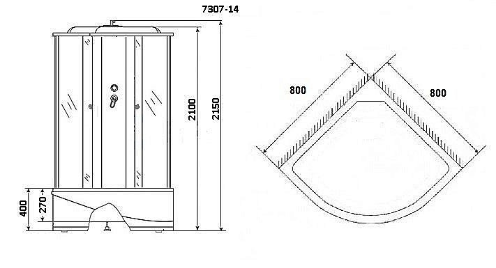 Душевая кабина Niagara Eco E80/40/MT 80х80 купить в интернет-магазине Sanbest