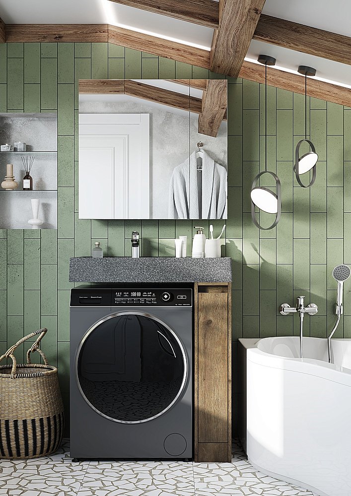 Раковина на стиральную машину Акватон Рейн 80 1A72113KRW210 графит купить в интернет-магазине Sanbest