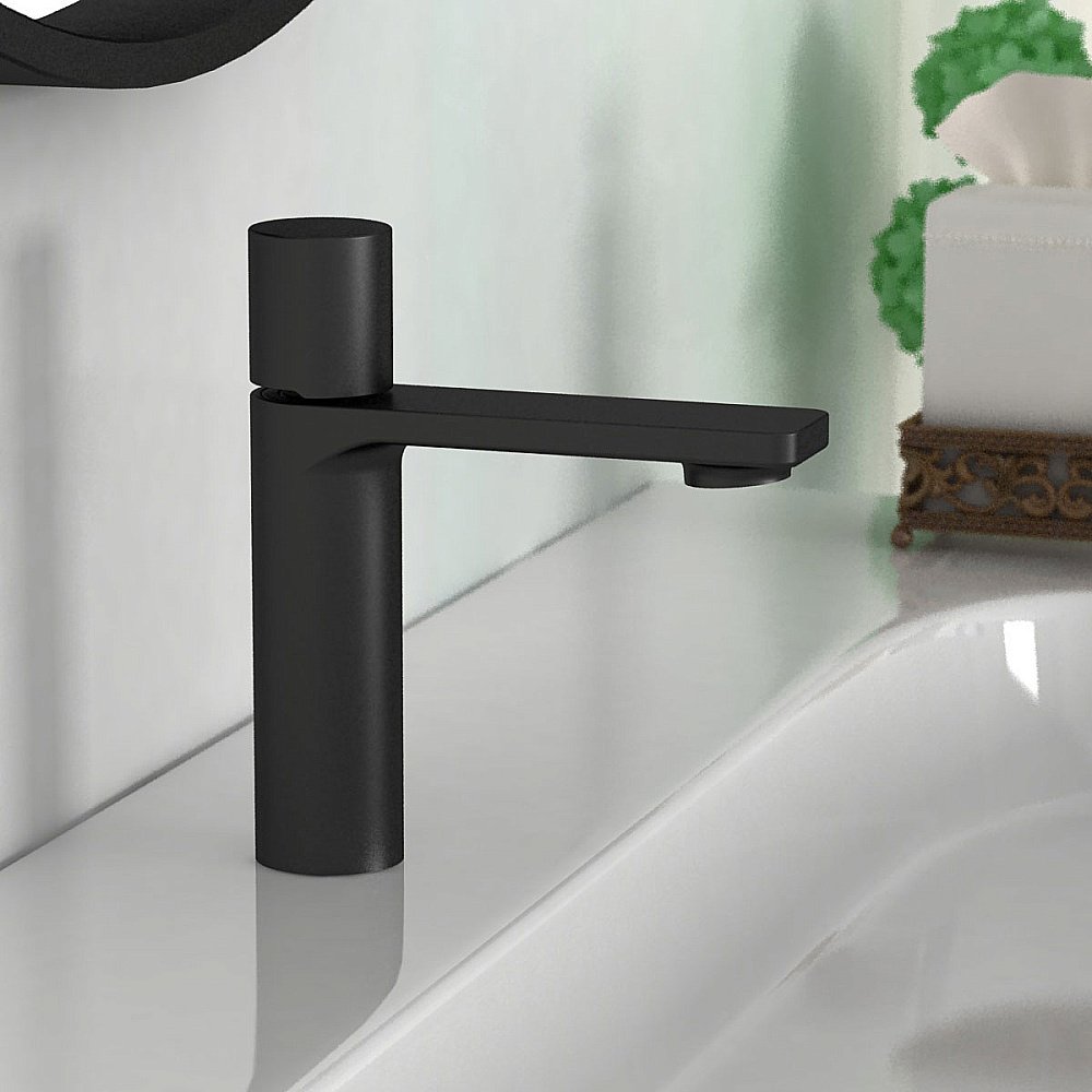 Смеситель для раковины Vincea Vogue VBF-4V3MB черный купить в интернет-магазине сантехники Sanbest