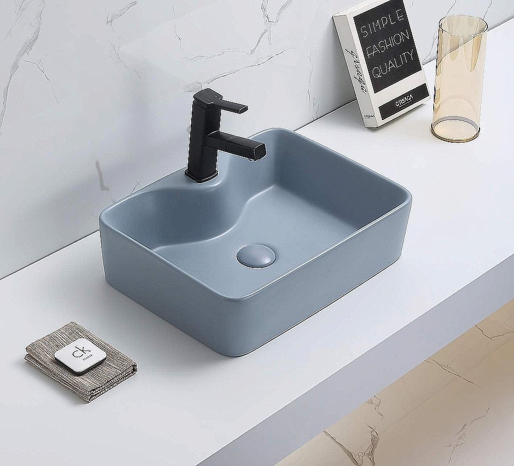 Раковина накладная CeramaLux NC 48,5 7291MHL-4 голубая купить в интернет-магазине Sanbest