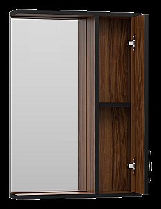 Зеркало со шкафом Misty Кедр 50 П-Кед04050-011 черный/орех в ванную от интернет-магазине сантехники Sanbest