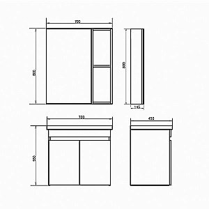 Зеркальный шкаф Comforty Осло 00-00006164 70 бетон светлый купить в интернет-магазине сантехники Sanbest