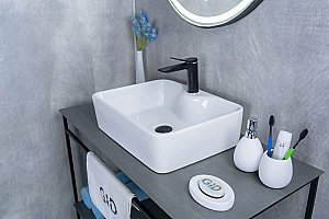 Раковина накладная Gid Geometrico 48 N9091 51176 белая купить в интернет-магазине Sanbest