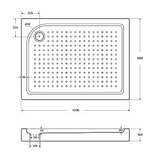 Душевой поддон BelBagno TRAY-BB-AH-120/80-15-W белый купить в интернет-магазине Sanbest