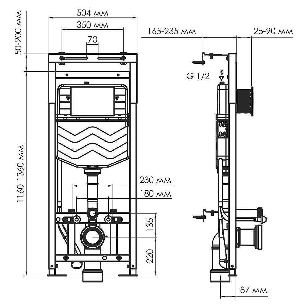 Инсталляция для унитаза WasserKraft Alme 15TLT.010.ME.CH02 кнопка хром купить в интернет-магазине сантехники Sanbest