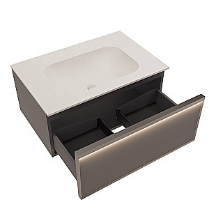 Тумба с раковиной Vincea Elise 80 VMC-4EL800MG/VCB-4EL800MW серый матовый для ванной в интернет-магазине Sanbest