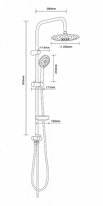 Душевая система Orange S05cr хром купить в интернет-магазине сантехники Sanbest