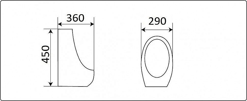 Писсуар CeramaLux X545S купить в интернет-магазине Sanbest