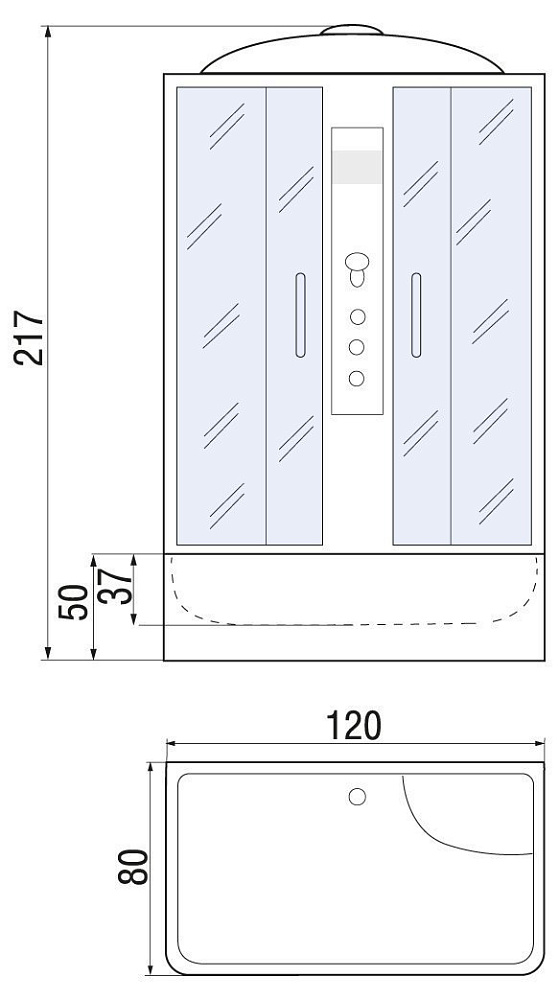 Душевой бокс RIVER SENA 120/80/50 МТ матовое купить в интернет-магазине Sanbest