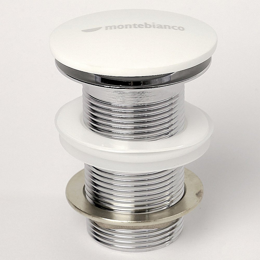 Донный клапан без перелива Montebianco SV-001 белый матовый купить в интернет-магазине сантехники Sanbest