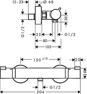 Термостат для душа Hansgrohe Ecostat Comfort 13116140 купить в интернет-магазине сантехники Sanbest