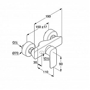 Смеситель для душа Kludi Pure&Style 408413975 черный купить в интернет-магазине сантехники Sanbest