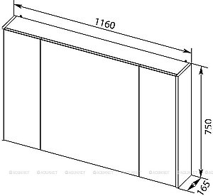 Зеркальный шкаф Aquanet Остин 120 белый купить в интернет-магазине сантехники Sanbest