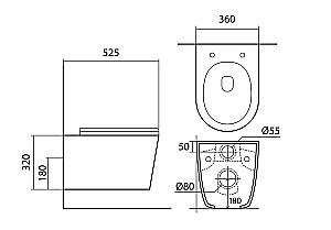 Унитаз с инсталляцией Aquatek Вега Set AQUATEK ВЕГА-012 4в1 с черной матовой кнопкой, с крышкой микролифт, безободковый купить в интернет-магазине Sanbest