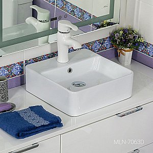 Раковина Melana 7063D 7063D-805 белая купить в интернет-магазине Sanbest