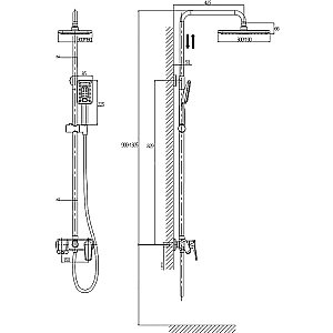 Душевая система Rush Nevis NE1735-40Black черная матовая купить в интернет-магазине сантехники Sanbest