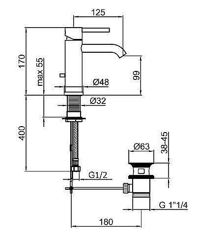 Смеситель для раковины Webert Elio EL830102345 купить в интернет-магазине сантехники Sanbest