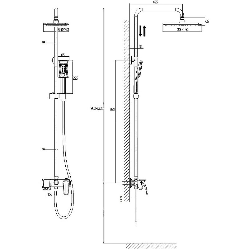 Душевая система Rush Nevis NE1735-40Black черная матовая купить в интернет-магазине сантехники Sanbest