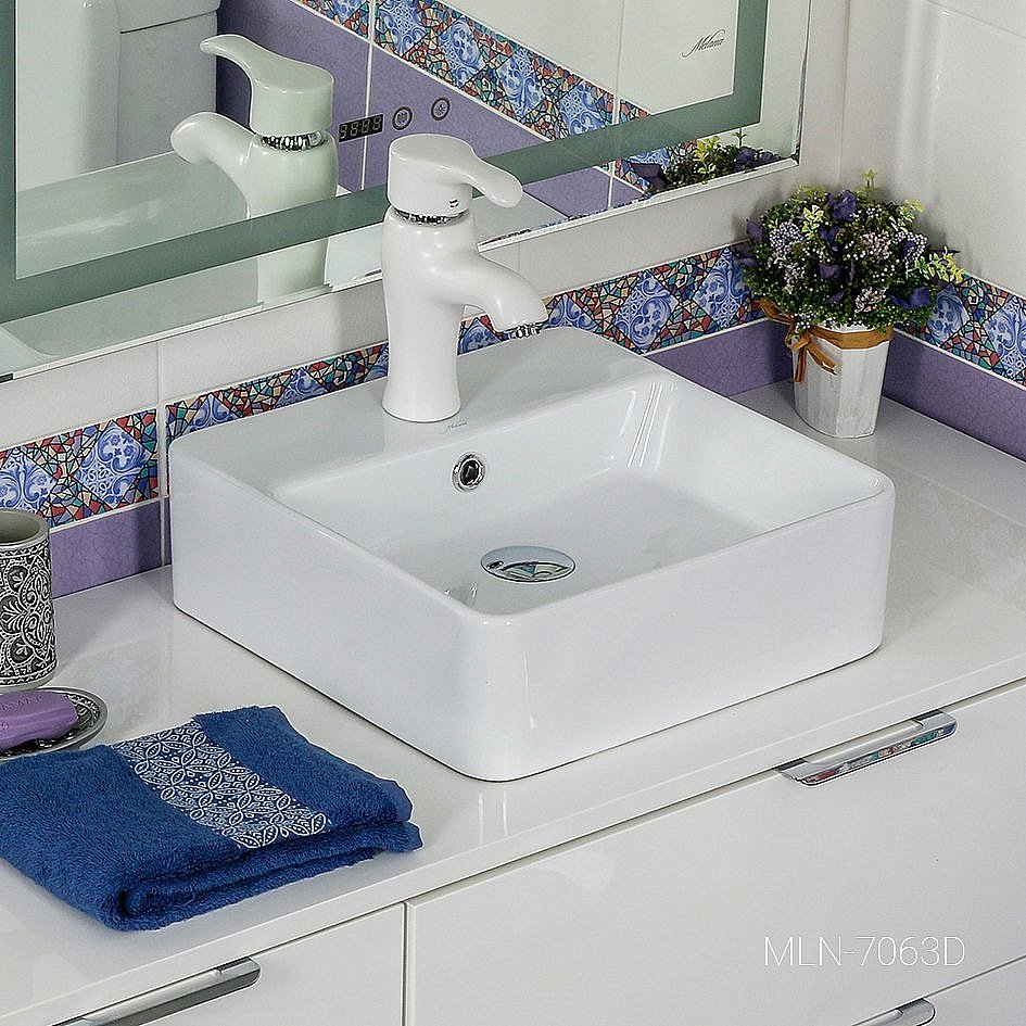 Раковина Melana 7063D 7063D-805 белая купить в интернет-магазине Sanbest