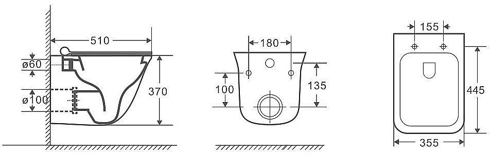 Унитаз подвесной Grossman GR-4413S безободковый, с крышкой микролифт купить в интернет-магазине Sanbest