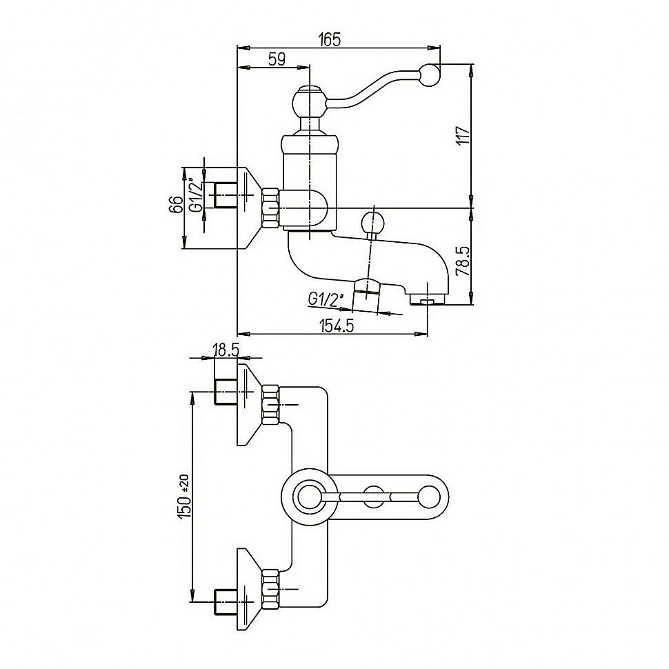 Смеситель для ванны PAINI Duomo 88CR111 хром купить в интернет-магазине сантехники Sanbest
