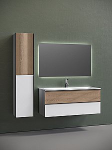 Тумба с раковиной Sancos DELTA DL120W 120 дуб светлый/белый для ванной в интернет-магазине Sanbest