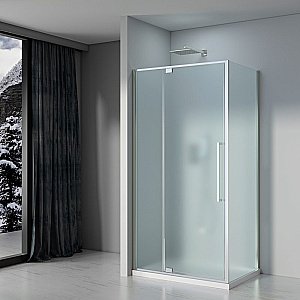 Душевой уголок Black&White Stellar Wind 818100CF 100х80 стекло матовое/профиль черный матовый купить в интернет-магазине Sanbest