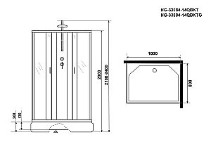 Душевая кабина Niagara Classic 330844QBKTG 100x80 с гидромассажем купить в интернет-магазине Sanbest