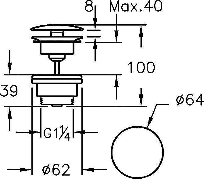 Донный клапан для раковины Vitra A45148 купить в интернет-магазине сантехники Sanbest