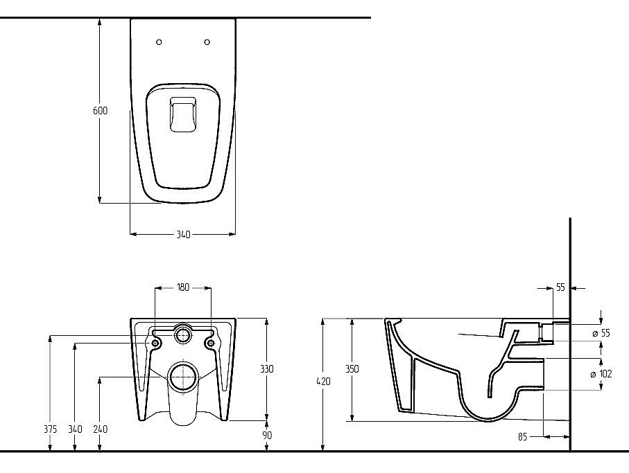 Унитаз подвесной Migliore UNICA 32058, белая керамика, безободковый купить в интернет-магазине Sanbest