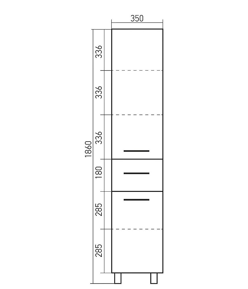 Пенал напольный MIXLINE ДИАМАНТ 522471 35 белый для ванной в интернет-магазине сантехники Sanbest