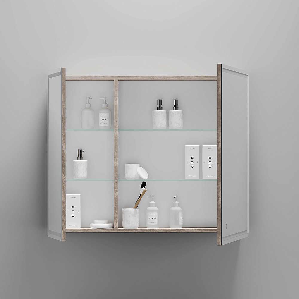 Зеркальный шкаф Sancos Mirror MI90EG дуб галифакс натуральный купить в интернет-магазине сантехники Sanbest