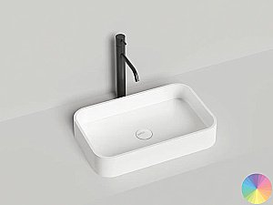 Раковина накладная Salini CALLISTA 01 1101104GF 54,5 из искусственного камня S-Sense, глянцевая, цвет по RAL полностью купить в интернет-магазине Sanbest