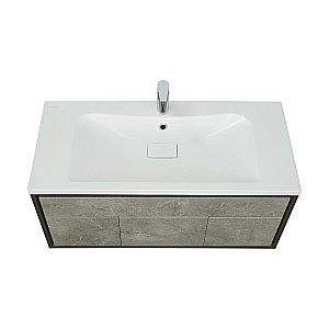 Тумба с раковиной Акватон Уэльс 100 авеллино грей/антрацит для ванной в интернет-магазине Sanbest