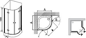 Душевой уголок Ravak Smartline SMSKK4 80x80 купить в интернет-магазине Sanbest