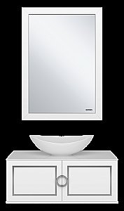 Тумба с раковиной Misty STEFFANY 06105-01-01h 105 хром вставки/белая для ванной в интернет-магазине Sanbest