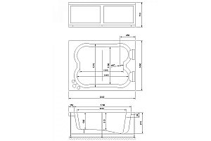 Акриловая ванна Royal Bath Hardon De Luxe RB083100DL 200x150 белая с гидромассажем купить в интернет-магазине Sanbest