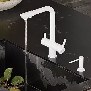 Смеситель для кухни WasserKRAFT A8357 белый купить в интернет-магазине сантехники Sanbest