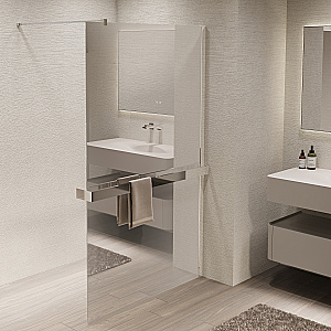 Душевое ограждение Vincea Walk-In 90 VSW-1HR900MR стекло зеркальное/профиль хром купить в интернет-магазине Sanbest