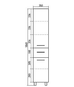 Пенал напольный MIXLINE ДИАМАНТ 522471 35 белый для ванной в интернет-магазине сантехники Sanbest