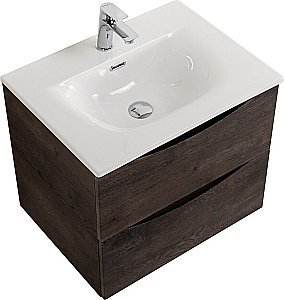 Тумба с раковиной BelBagno MARINO-CER-N-600-2C-SO-RNG-P Rovere Nature Grigio для ванной в интернет-магазине Sanbest