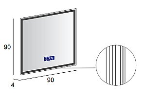 Зеркало с LED подстветкой Cezares 45063 90x90 в ванную от интернет-магазине сантехники Sanbest