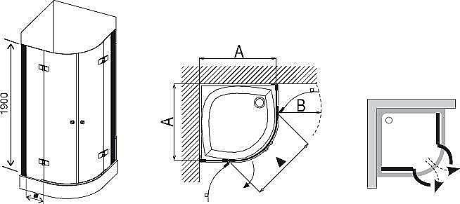 Душевой уголок Ravak Smartline SMSKK4 80x80 купить в интернет-магазине Sanbest