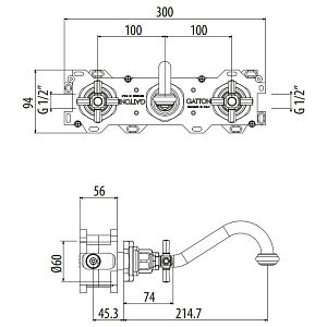 Смеситель для раковины Gattoni TRD TR105/18D0 купить в интернет-магазине сантехники Sanbest