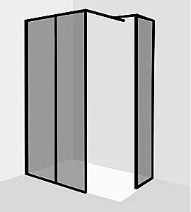 Душевое ограждение Jacob Delafon Nouvelle Vague 80 боковая стенка 40 тонированое/черный купить в интернет-магазине Sanbest